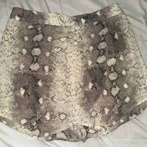 Wild Honey Brown and Cream Mini Skirt with Vintage Pattern